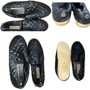 Steve Madden Black and Tan Sneakers with Quilted Design